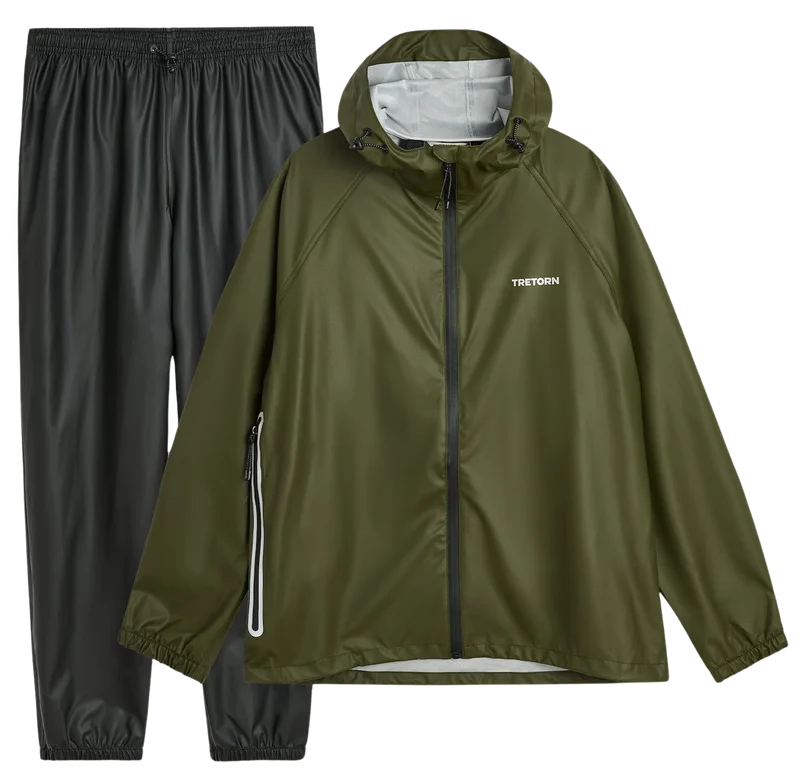 Tretorn Packable Rainbreaker Set Unisex sadeasu, Forest Green