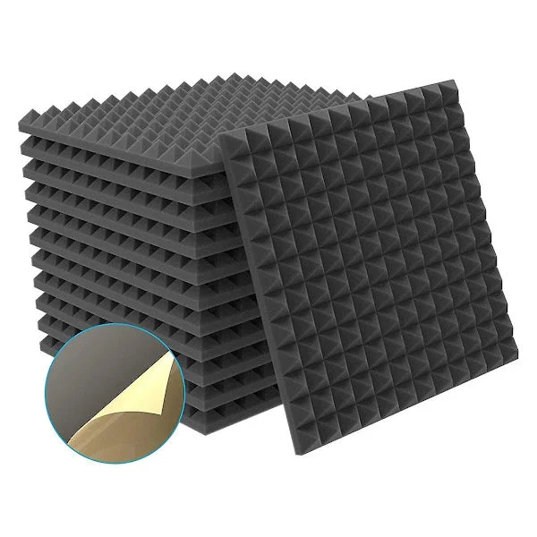 12-pack Akustiskt Skum med Självhäftande Pyramidform - Ljudisolering och Ljudabsorbent för Ljudstudio-XS4-