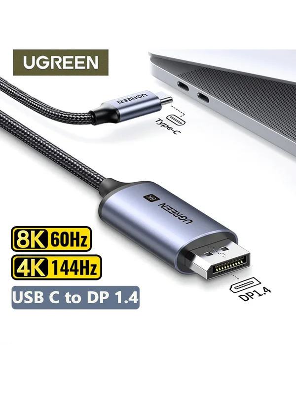 AliExpress - UGREEN USB C auf 8K Displayport 1.4 für iPhone 15 MacBook Pro iPad kompatibel Thunderbolt 3/4 USB Typ C auf 8K DP Kabel 32,4 Gbit/s