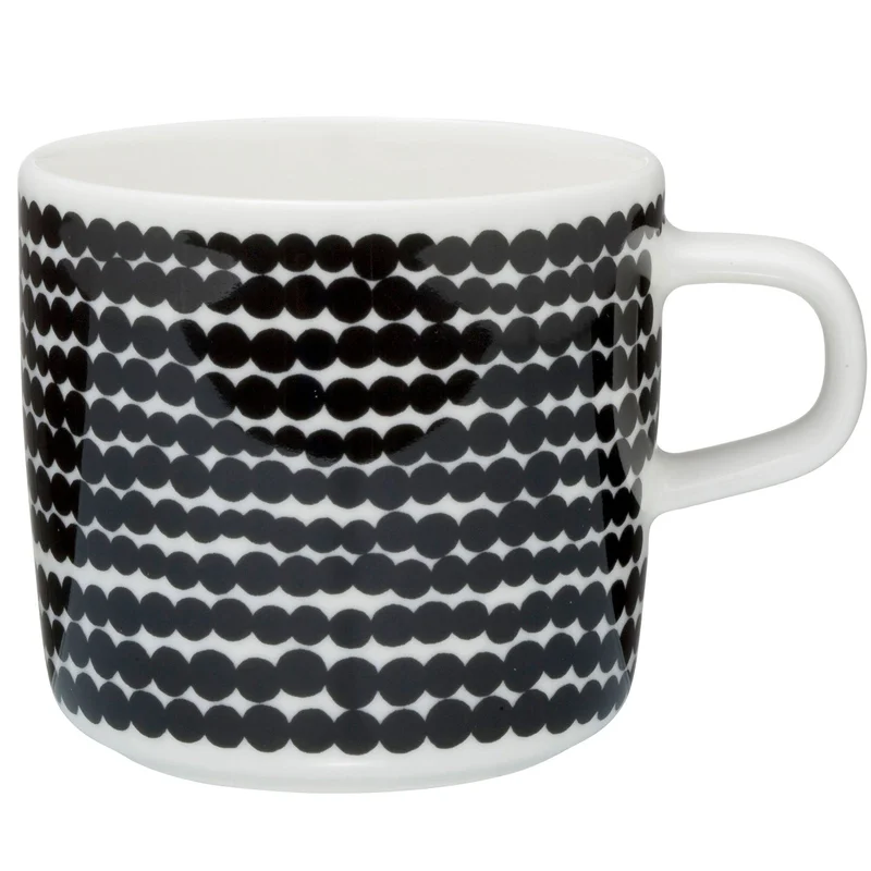 Marimekko kaffekopp 2 dl, siirtolapuutarha, vit/svart | Dukning & Servering > Muggar & Koppar > Kopp | Bagaren och Kocken