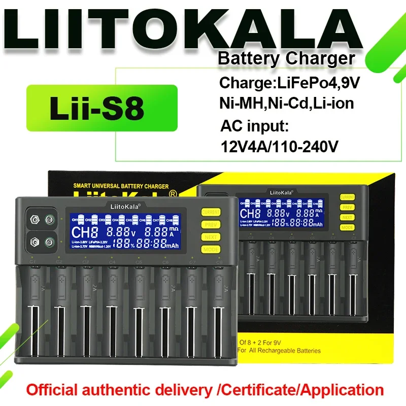 AliExpress - LiitoKala Lii-S8 Lii-S12 Lii-S4 18650 Akku-Ladegerät 26650 18350 21700 26500 4,2V Li-Ionen Wiederaufladbares Batterieladegerät