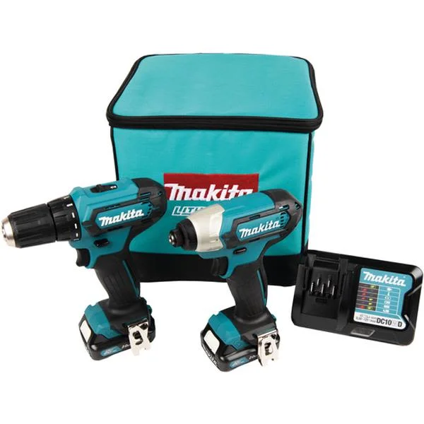 Makita CLX224A Verktygspaket borrskruvdragare + slagskruvdragare, Maskiner & elverktyg