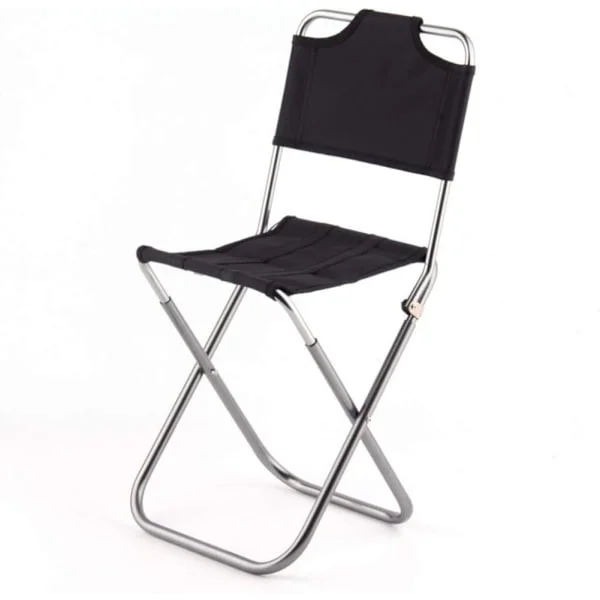 Fällbar Bärbar Fällbar Pall Utomhus Camping Footool Liten Fiske Stol Lättlätt Camp Aluminium Stolar Säte för Camping Picknick Resa - Svart