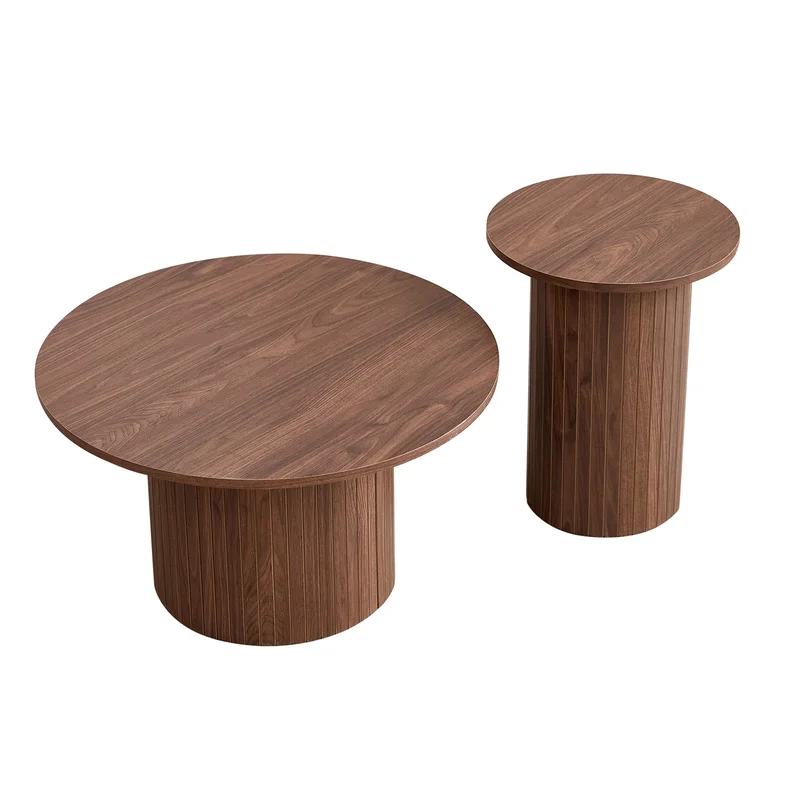 AliExpress - EGOONM 2er-Set runder Couchtische im nordischen Stil aus Holz, ineinander steckbare Couchtische aus Holz, für Wohnzimmer-/