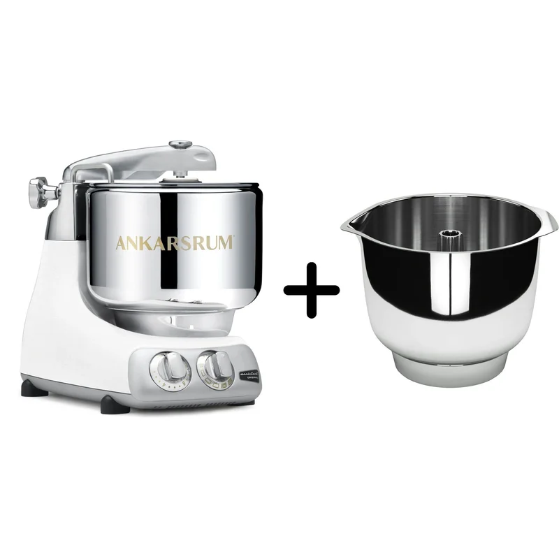 Ankarsrum Assistent AKM 6230 Kjøkkenmaskin + Original vispebolle, glossy white