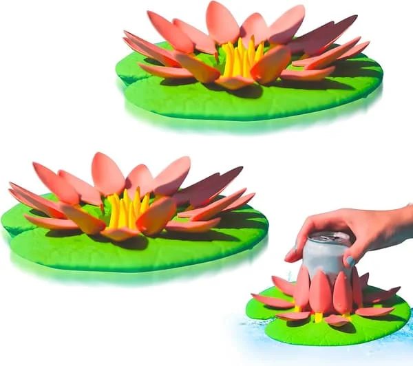 Water Lily Lotus Floating Cup Holder Bath Pool Wine Glass Soda Can Holder