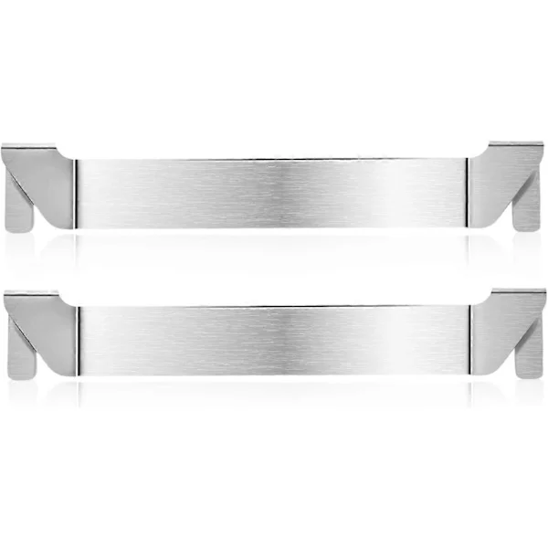bitar Blackstone grillbord, rostfritt stålfäste för användare, clip-on kant grillspatelhållare (silver)