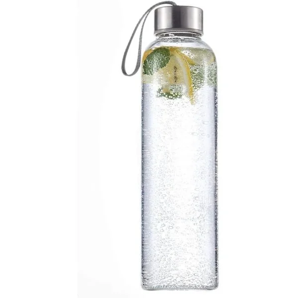 550ml Sports Drikkeflaske i Glass med Stropp BPA-Fri Bærbar Miljøvennlig Drikkeflaske Lekkasjesikker Stilig Bærbar Drikkeflaske
