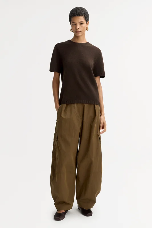 Soft Goat - Oversized t-shirt - Women cashmere sweater - S - Mocha
