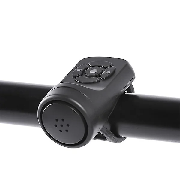 Elektrisk cykelhorn Svart ABS USB Uppladdningsbar Cykelringklocka Högtalare