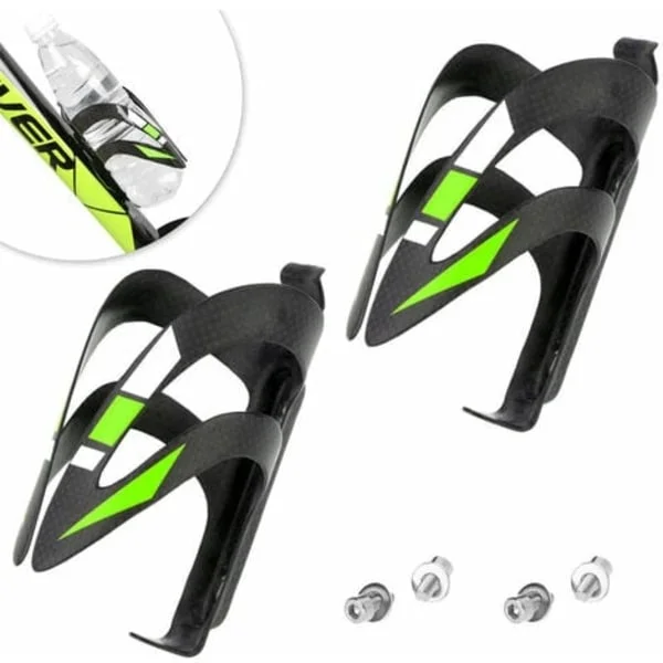 /EA/Full Carbon Fiber Parts MTB Vattenflaskhållare Bur med skruvar - Grön