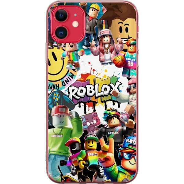 Apple iPhone Genomskinligt Skal, Roblox Tecknad Design, Transparent Mjukt Skal, Sött Skyddande Skal för Barn och Tonåringar