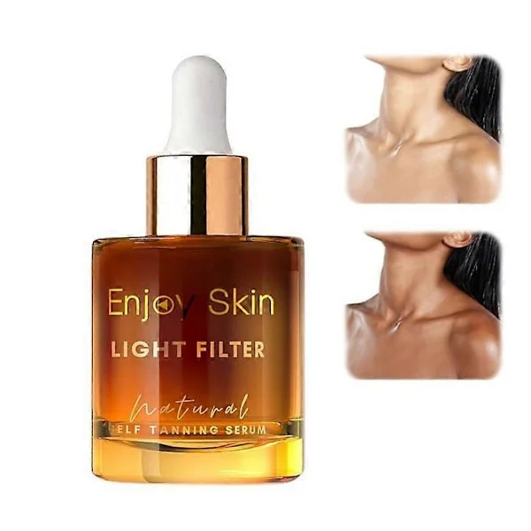 Självbruningsdroppar för kropp och ansikte, kroppsbrunande brun utan sol, självbruningskoncentrat, få en brun utan sol-effekt utan sol, 30 ml