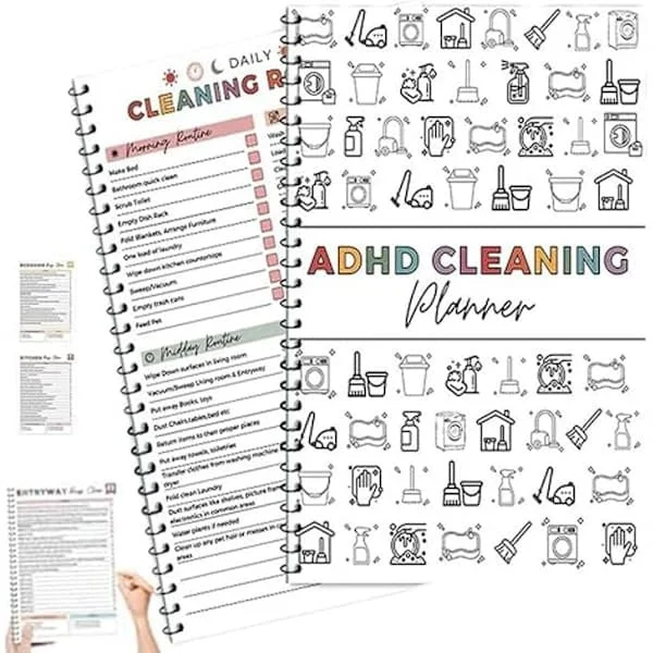 Cleaning Planner, Organization Tool - Chore Planner, Editable Cleaning Schedule Book for Home, Daily, Weekly, and Monthly Annual Cleaning Checklist (1