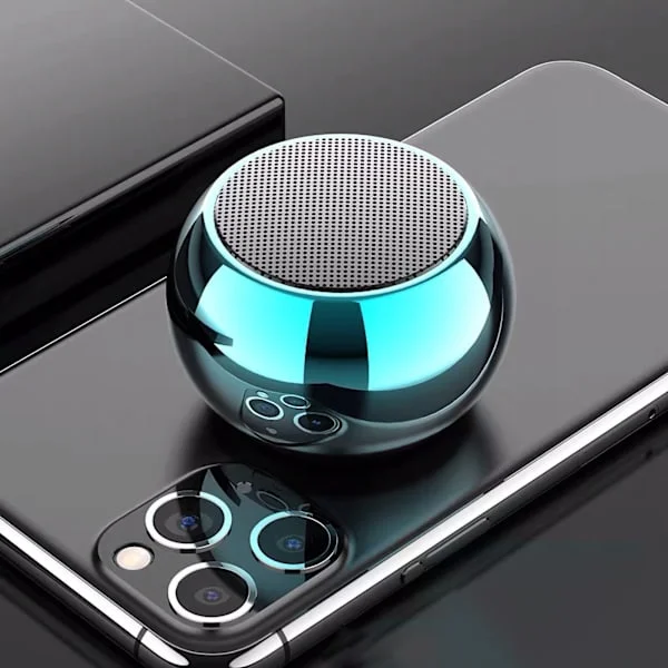 Langaton Bluetooth-kaiutin, monitoiminen metallinen subwoofer, kannettava langaton kaiutin ulkoiluun, matkustamiseen, kotiin, vaaleansininen