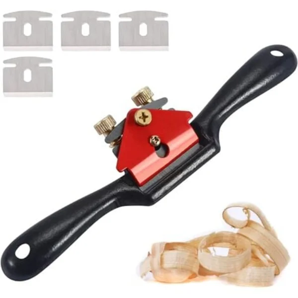 Høvel, trehøvel, trebearbeidingsverktøy, 9'' justerbar sponhøvel manuell høvel med 4 blader/NC/