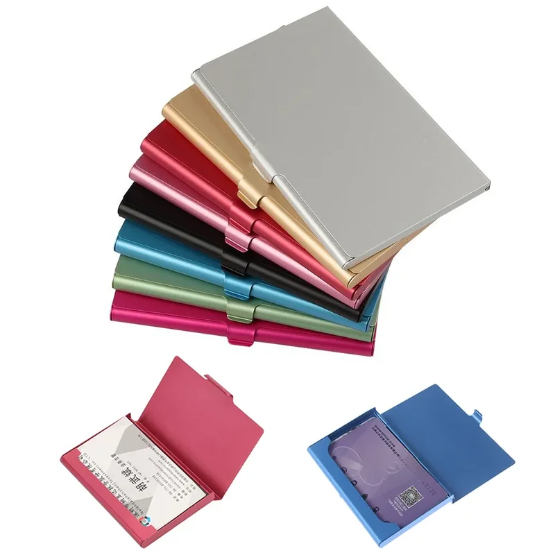 AliExpress - Porte-cartes de visite en alliage d'aluminium pour hommes et femmes, porte-cartes de crédit, couverture de boîte de cartes d'identité en 