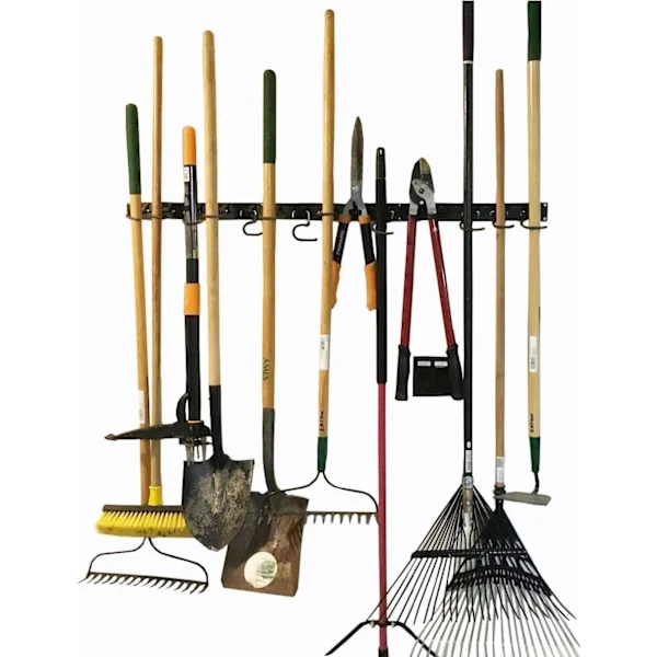 Justerbart lagringssystem, 120 cm, veggmonterte verktøystativer, veggmontert verktøyorganisator, garasjeorganisator, hageverktøyorganisator, perfekt 
