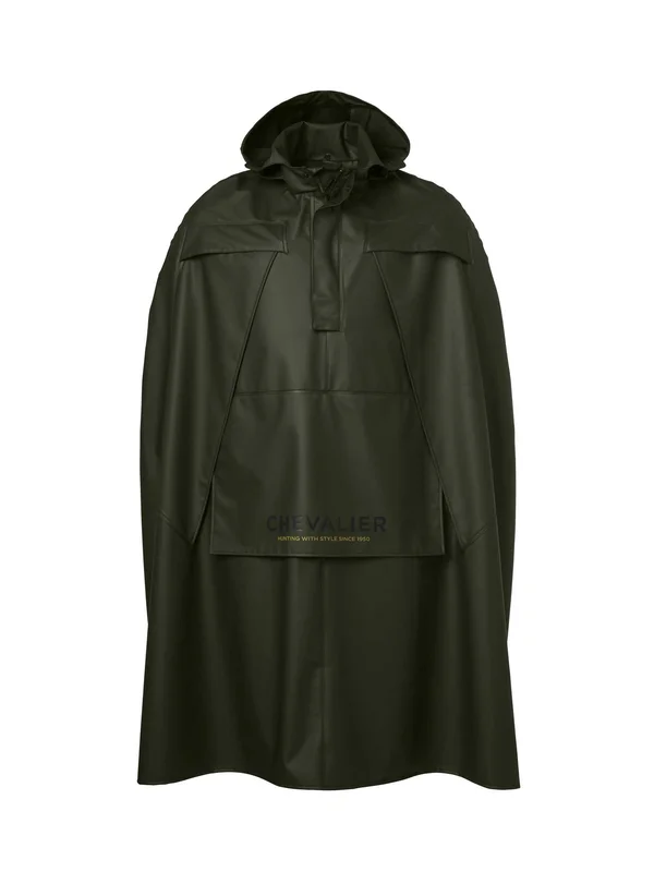 Chevalier - Chevalier Stratus Regn Poncho Mörkgrön - Jaktryggsäck - Jakt-poncho i kraftig ullkvalitet - Vattentätt material - Radiofickor