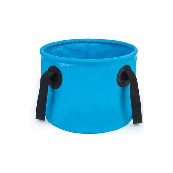 Hopfällbar utomhus hink, förtjockad biltvätt hink, PVC fiske hink, utomhus bärbar bil hink, fot tvätt hink, blå