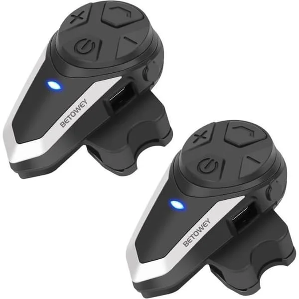 BETOWEY BT-S3 Intercom Moto Duo för 2 Bluetooth-hörlurar Handsfree Hörlurar Integrerbar i Moto Ski-hjälm