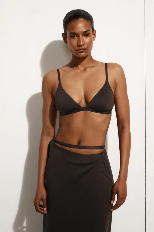 COS Triangle Bikini Top in Brown - Women
