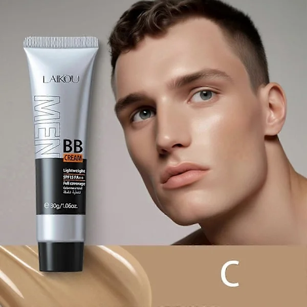 BB-krem for menn, farget fuktighetskrem BB-krem foundation, fargekorrigerende krem for menn, for å dekke urenheter