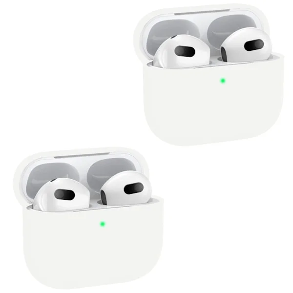 2x Vit Apple AirPods 3 skal silikon skyddsfodral för AirPods 3