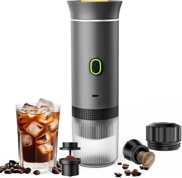 Bærbar kaffemaskine, espressomaskine til camping, rejsekaffemaskine med USB-C, 3-i-1 lille espressomaskine til autocamper, vandreture, kontor