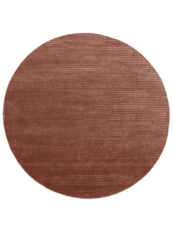 Plain (Single Colored) Fine Stripe Rug - Burgundy Red Ø 200 Classic Style