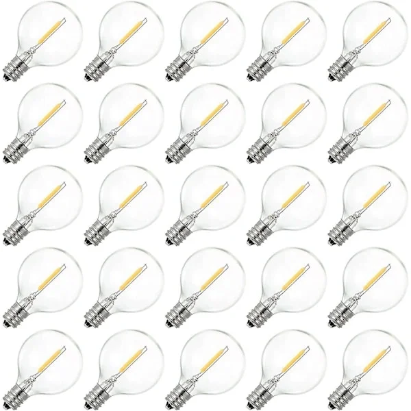 25-pak G40 Globe LED Pærer E12 Edison Sokkel 2200k Varm Hvid Erstatningspære [DB]