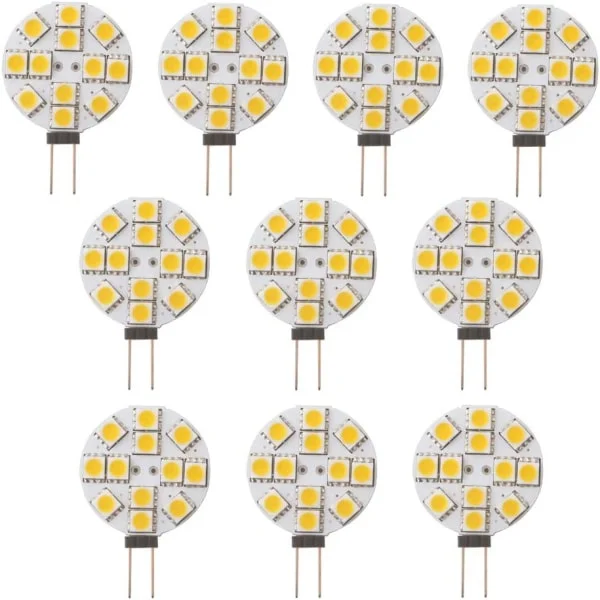 10x G4 LED-lampe Ikke-dimbar varm hvit 2700K 180° lampe