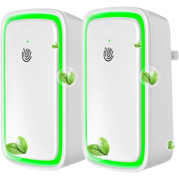 Plug-in Luftjonisatorer Negativ Jon Luftrenare Mini Portabel Luftjonisator för Hem, Sovrum, Kontor - Nattlampa Touchknapp Vit (2)