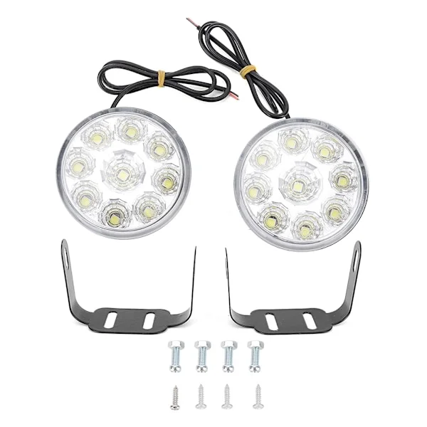 5050 9LED Pyöreä Sumuvalo Päiväajovalo DRL Universaali Autoon