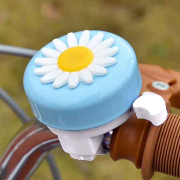 Blå Barncykelklocka med Plastblomma Handtagsklocka