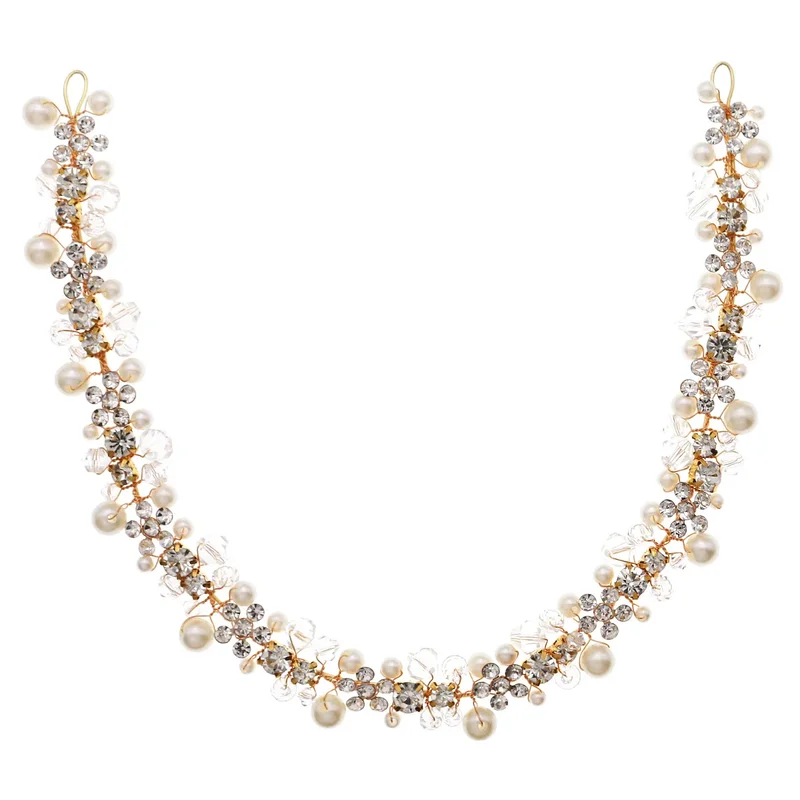 AliExpress - Mori Stil Perlen & Kristalle Perlen Haarband Elegante Blume Stirnband Krone Für Frauen Party Schmuck Haar Zubehör Dress Up