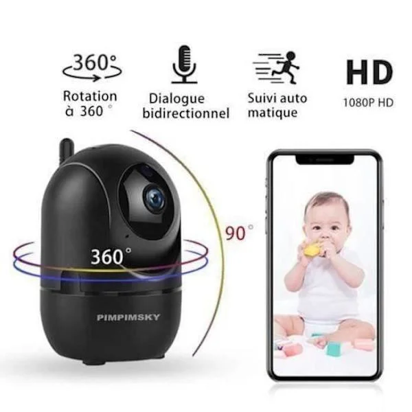 Wi-Fi Video Babyalarm Kamera Trådløs HD Video Babyalarm med Automatisk Bevægelsesdetektor Nattesyn