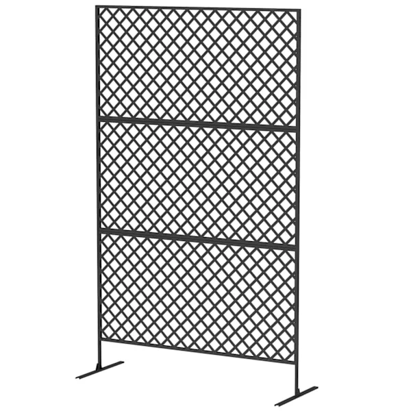 Rumsavdelare 3-delad 122 x 198 cm fristående skärm i rutnät, mellanvägg 3-delad insynsskydd av stål, rumsavdelare utomhus insynsskydd avskärmning för