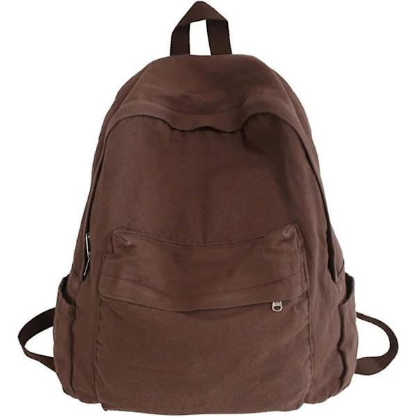 Backpack for Women Men Vintage Brown Backpack Grunge Aesthetic College Laptop Backpack Solid Color Casual Daypack Travel Backpack - brown