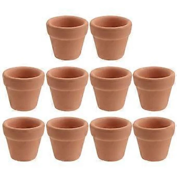 10 st 3x3cm Små Mini Terrakottakrukor Lera Keramik Krukor Planteringskärl Kaktus Blomkrukor Suckulent Plantskola Krukor Perfekt för Växter Hantverk 