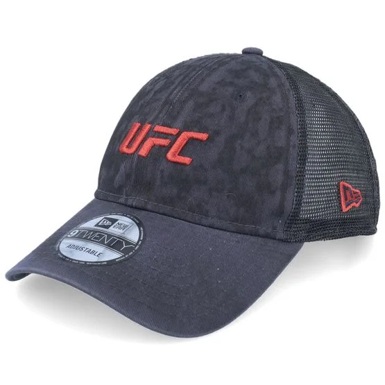 New Era - Grå trucker Caps - Oil Wash 9TWENTY Ufcmma Grey/Red Unconstructed Trucker @ Hatstore