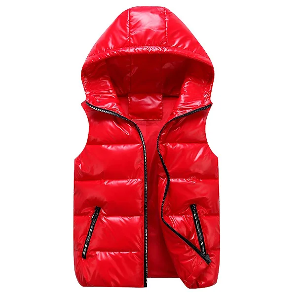 Mordely Sliktaa Unisex Shiny Waterproof Sleeveless Jacket ightweight Puffer Vest