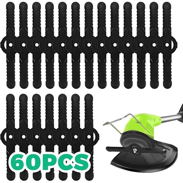 60 stk. Erstatningsblader for batteridrevet gressklipper, 14 cm buskryddersett, Gressklipper- og buskrydderblader for hageklipper