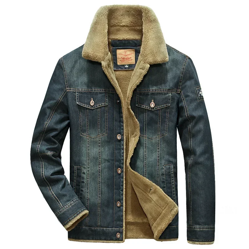 AliExpress - Männer Denim Jacken Winter Mäntel Fleece Warme Jeans Jacken Hohe Qualität Männlichen Casual Blau Denim Jacken Neue Mode Jeans Mäntel 5XL