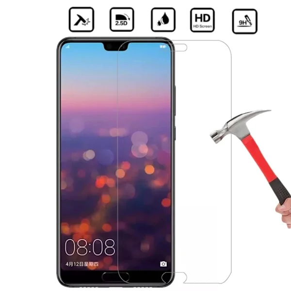 Huawei P20 Pro skärmskydd 9H passar skal fodral hörlurar -