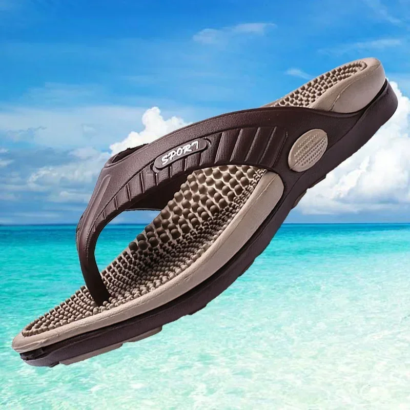 AliExpress - Massage-Flip-Flops für Herren, Sommer, atmungsaktive Strandschuhe, Sandalen, Herren-Luxus-Flip-Flops, atmungsaktive Übergrößen-Herren-
