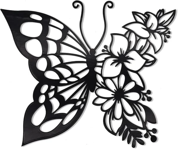 Butterfly Wall Decor, Boho Butterfly Wall Art Hanging Look Wall Decor, for Bedroom Living Room Home Wall