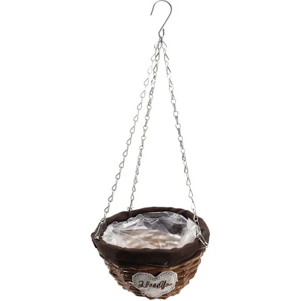 Naturlig Flet Kurv Hængende Kurv Blomsterkurv Plantepot Kurv Rattan Vase Have Hængende Beholder Rattan Vase Haveindretning