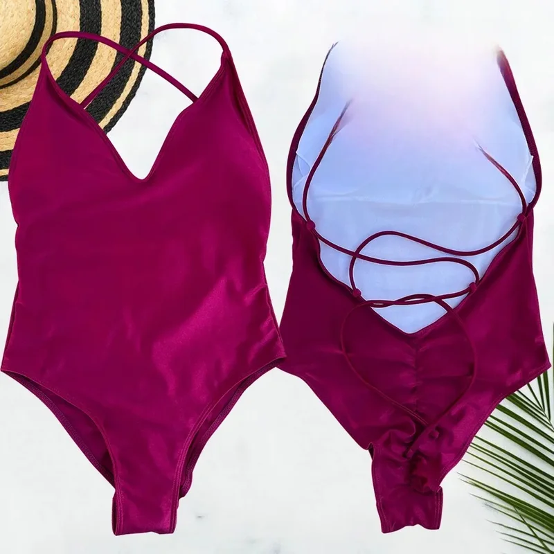 AliExpress - Solide une pièce maillot de bain femmes maillots de bain 2025 nouveau Bikini Sexy body grande taille maillot de bain maillot de bain 