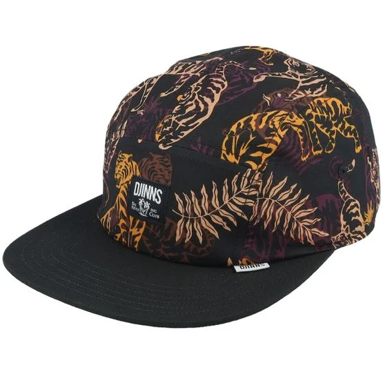 Djinns Unisex 5-Panel Cap Aloha Tiger Dark Schwarz One Size Baumwolle - Stylische Kopfbedeckung für Erwachsene